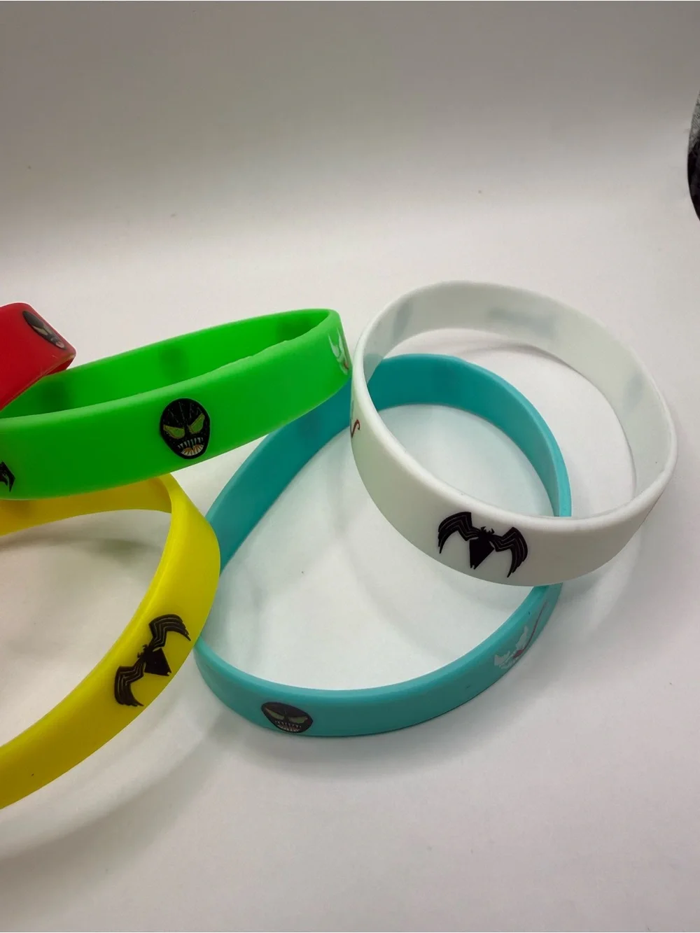 Silicone Colorful Marvel Bracelets Lot of (5) Batman & Venom Yellow Red & more